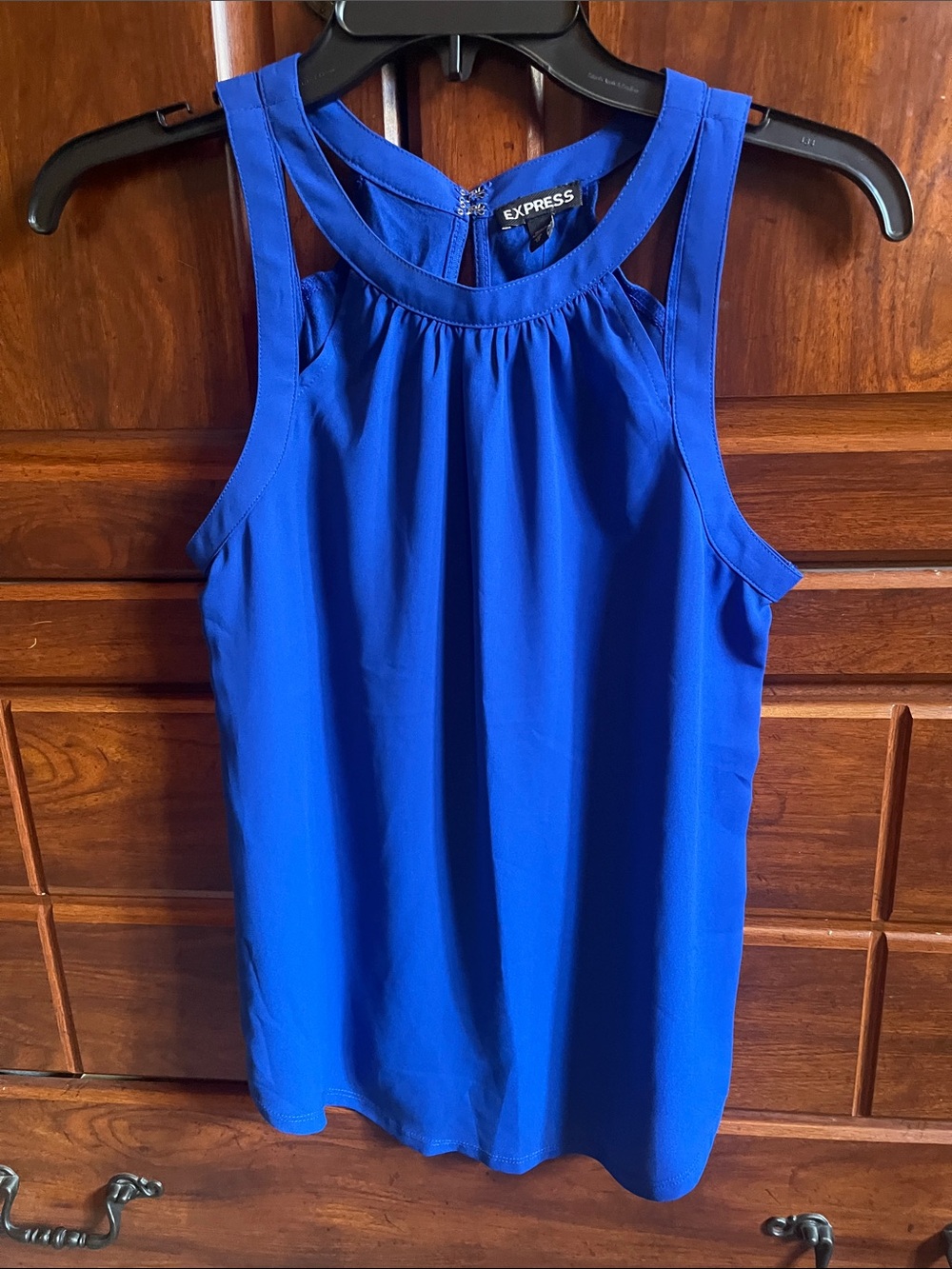 Express Royal Blue Sleeveless Halter Tank Top